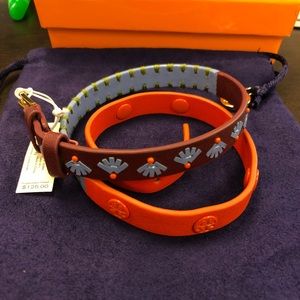 Tory Burch Leather Triple wrap Bracelt